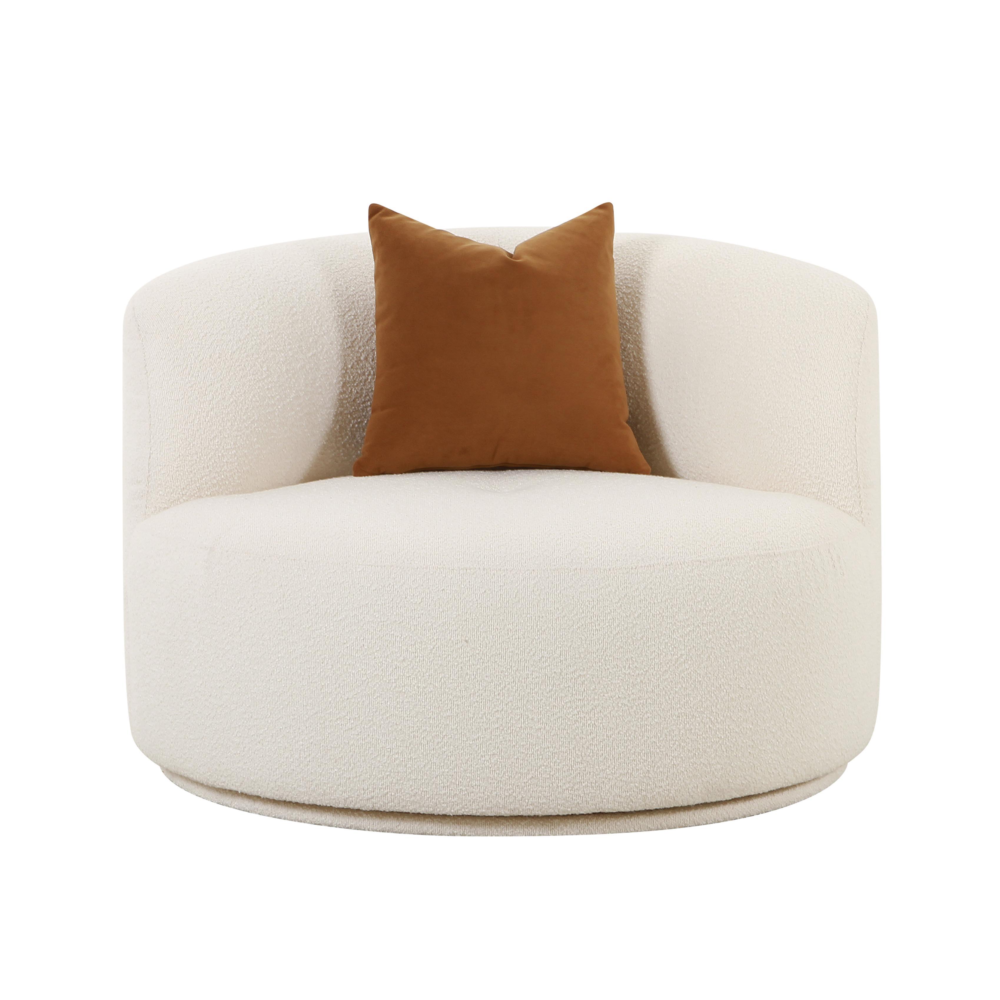 Fickle Cream Boucle Swivel Chair - UK
