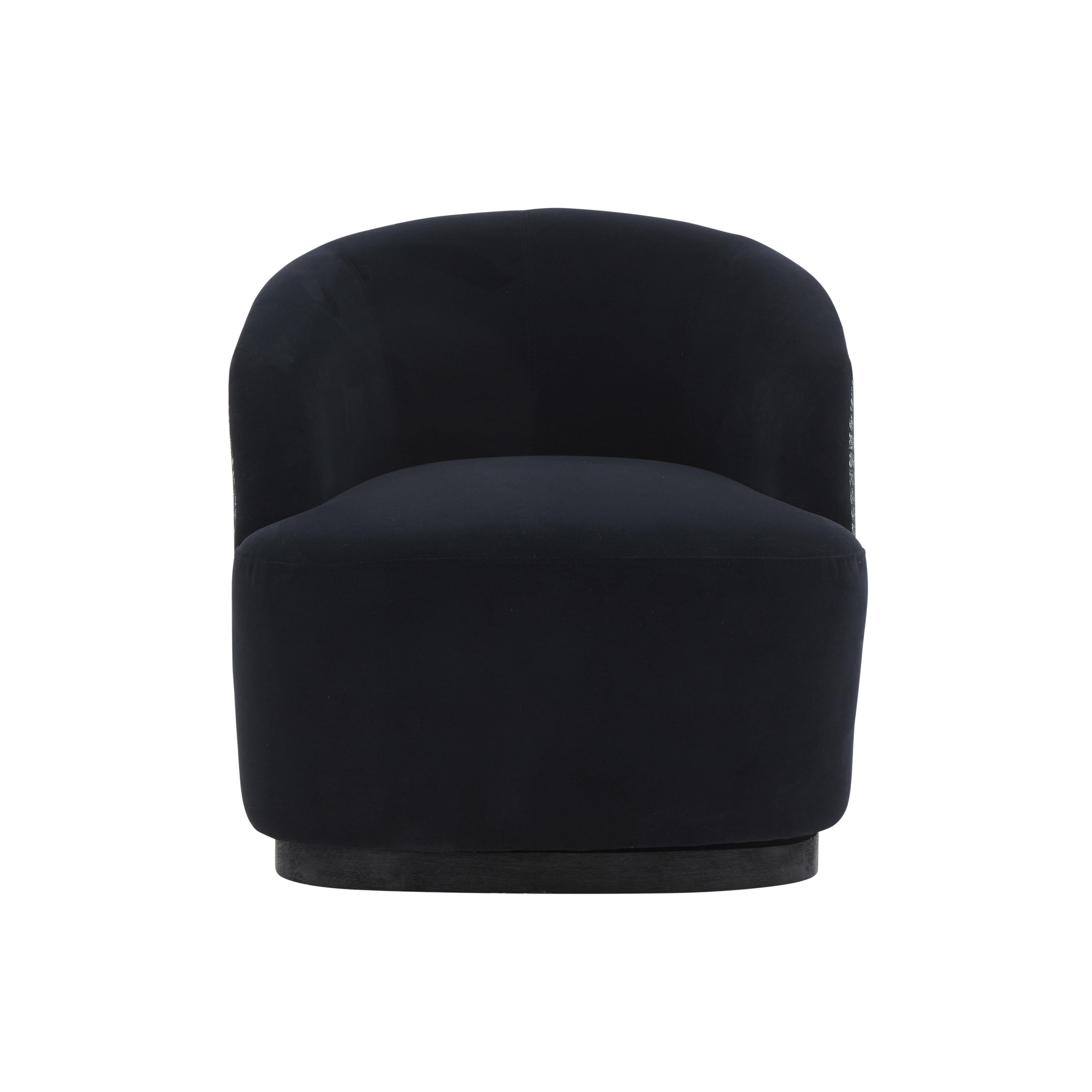 Reese Black Velvet Swivel Chair - UK