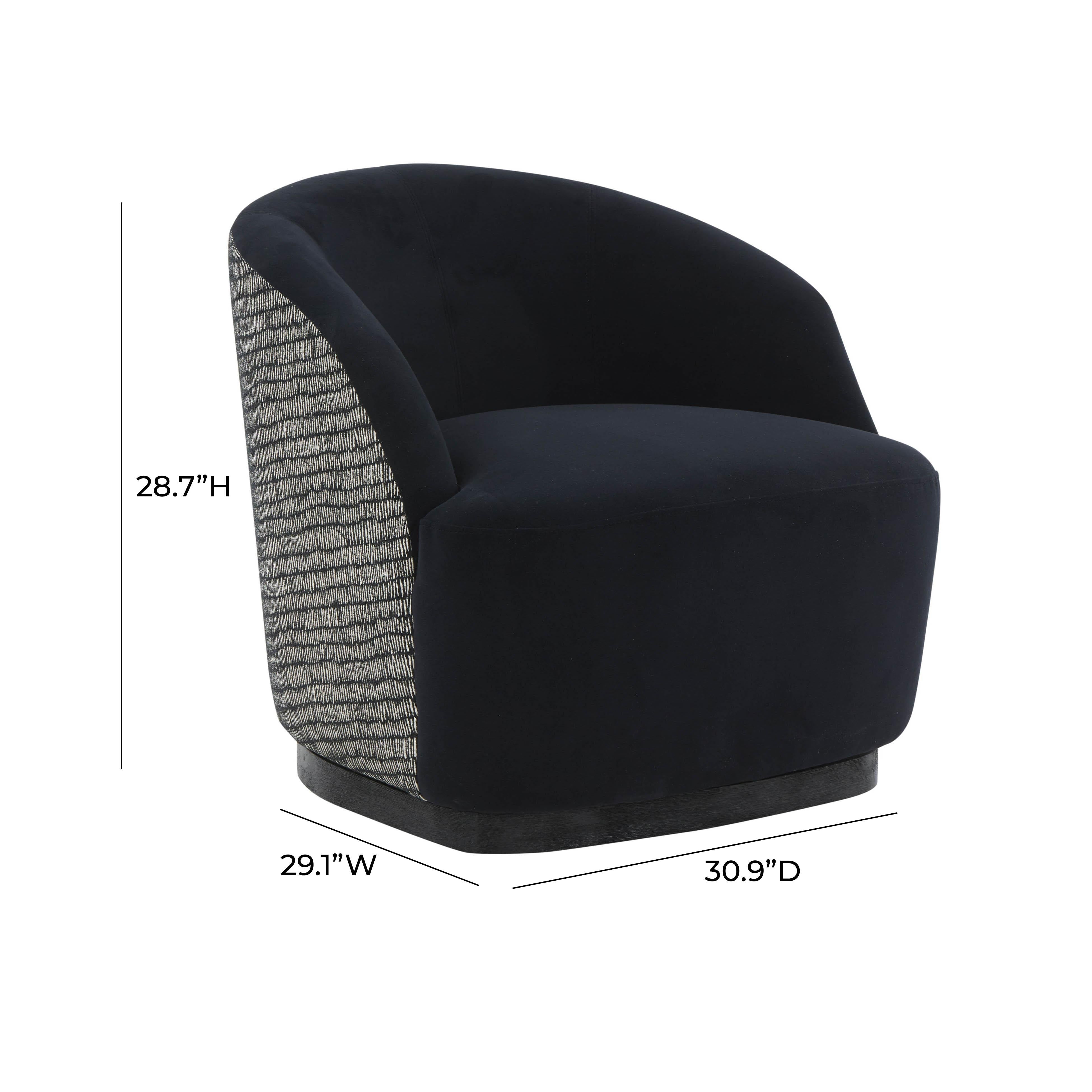 Reese Black Velvet Swivel Chair - UK
