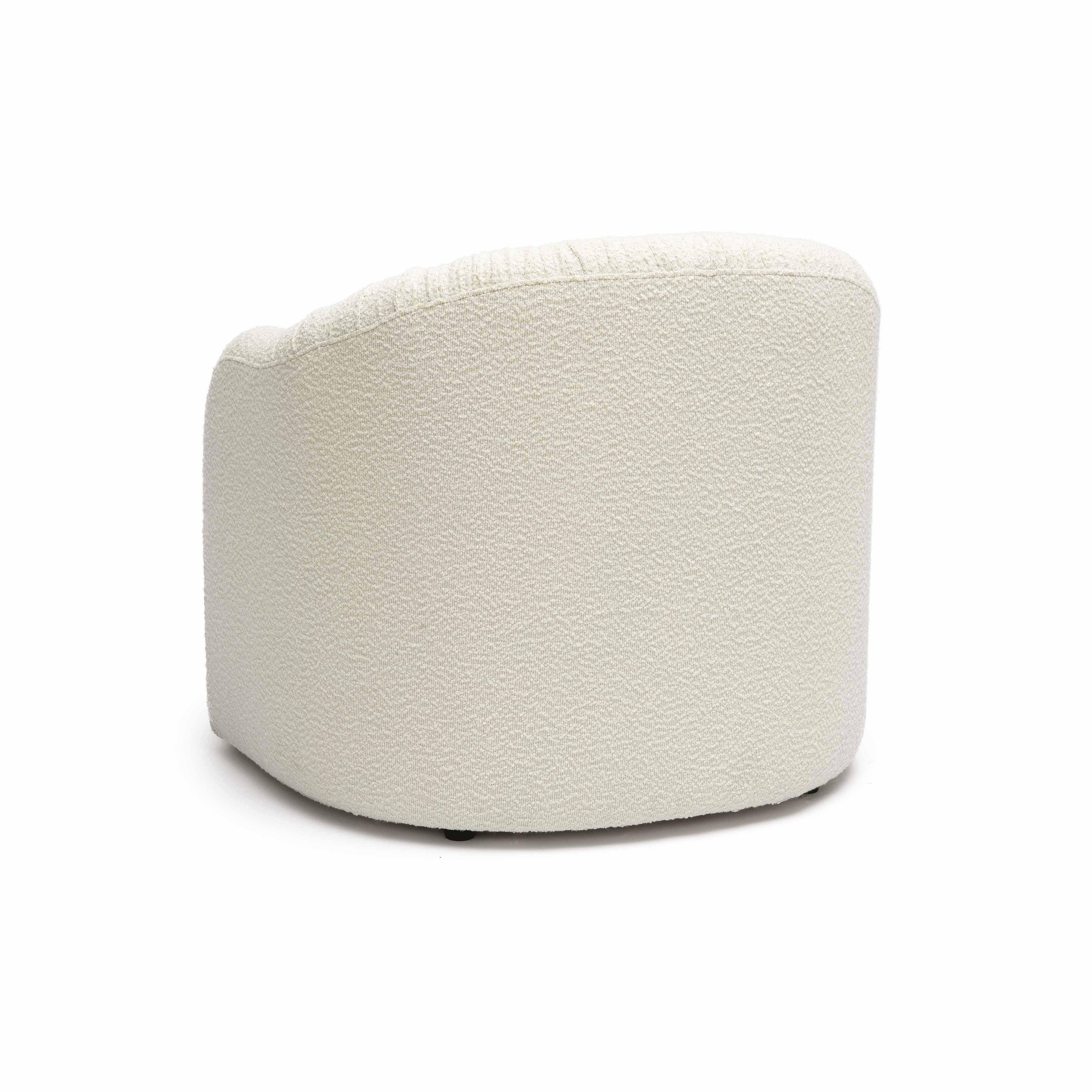 Pamela Cream Boucle Tassel Lounge Chair