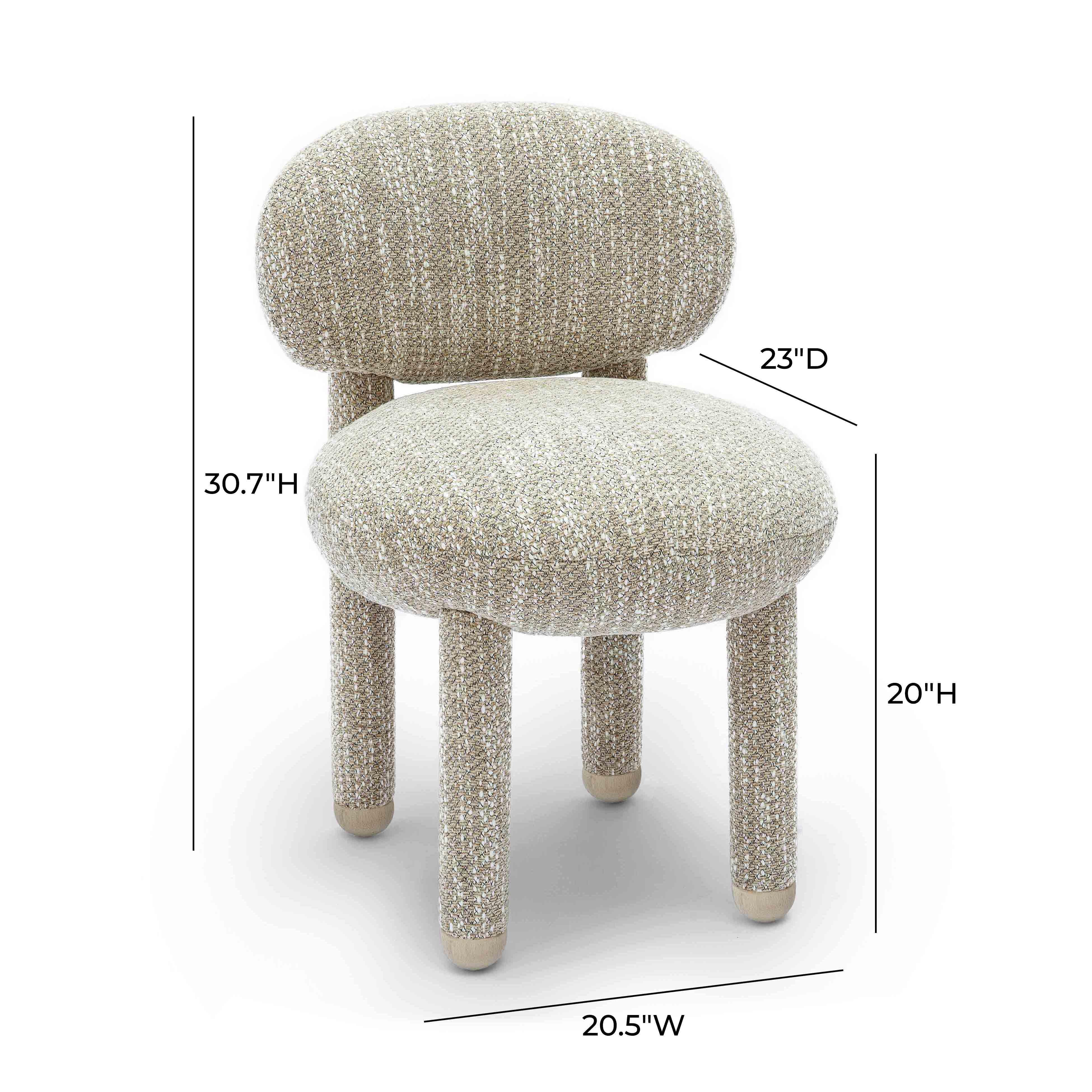 Manu Beige Nubby Performance Fabric Side Chair