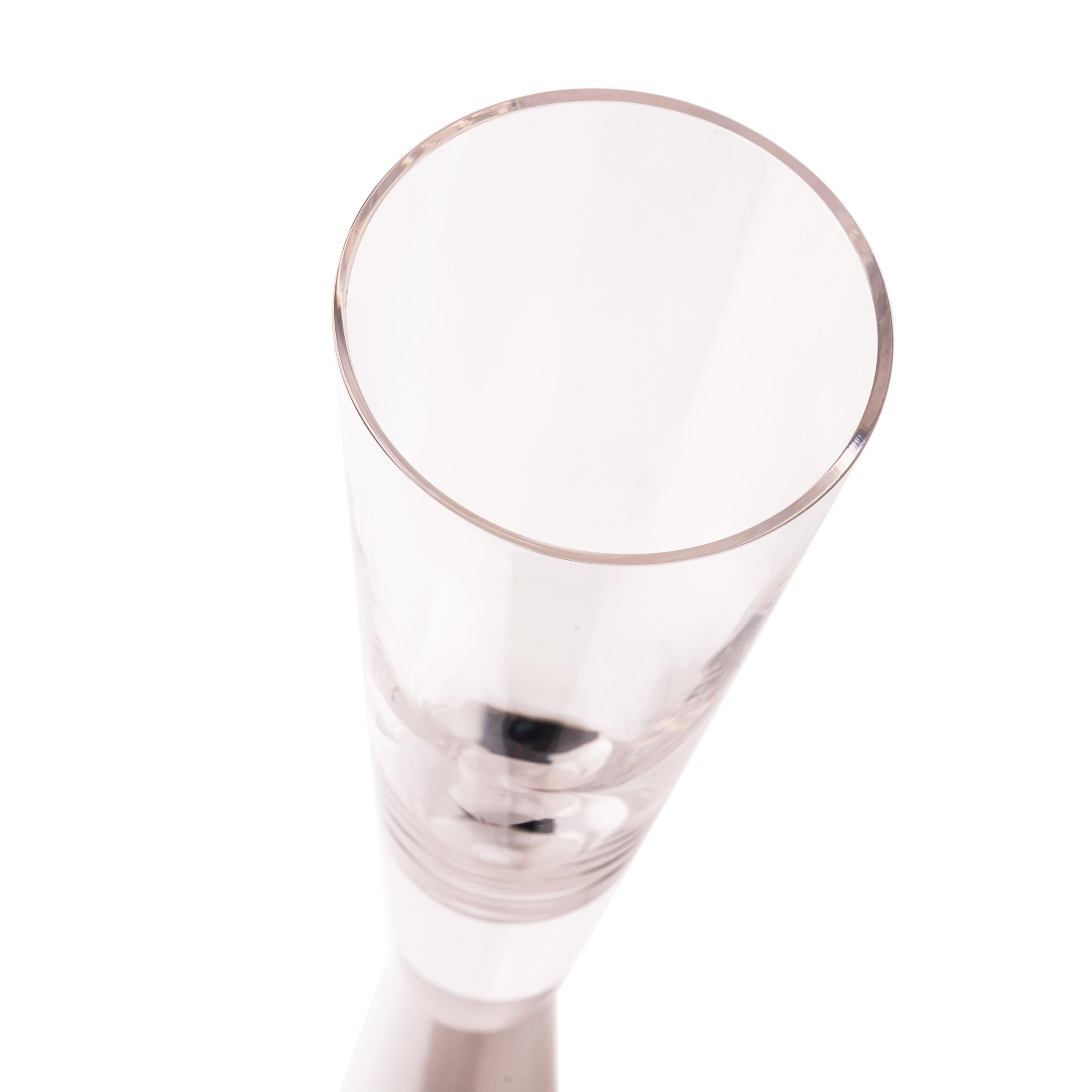Flute White Champagne Glasses - Set of 4