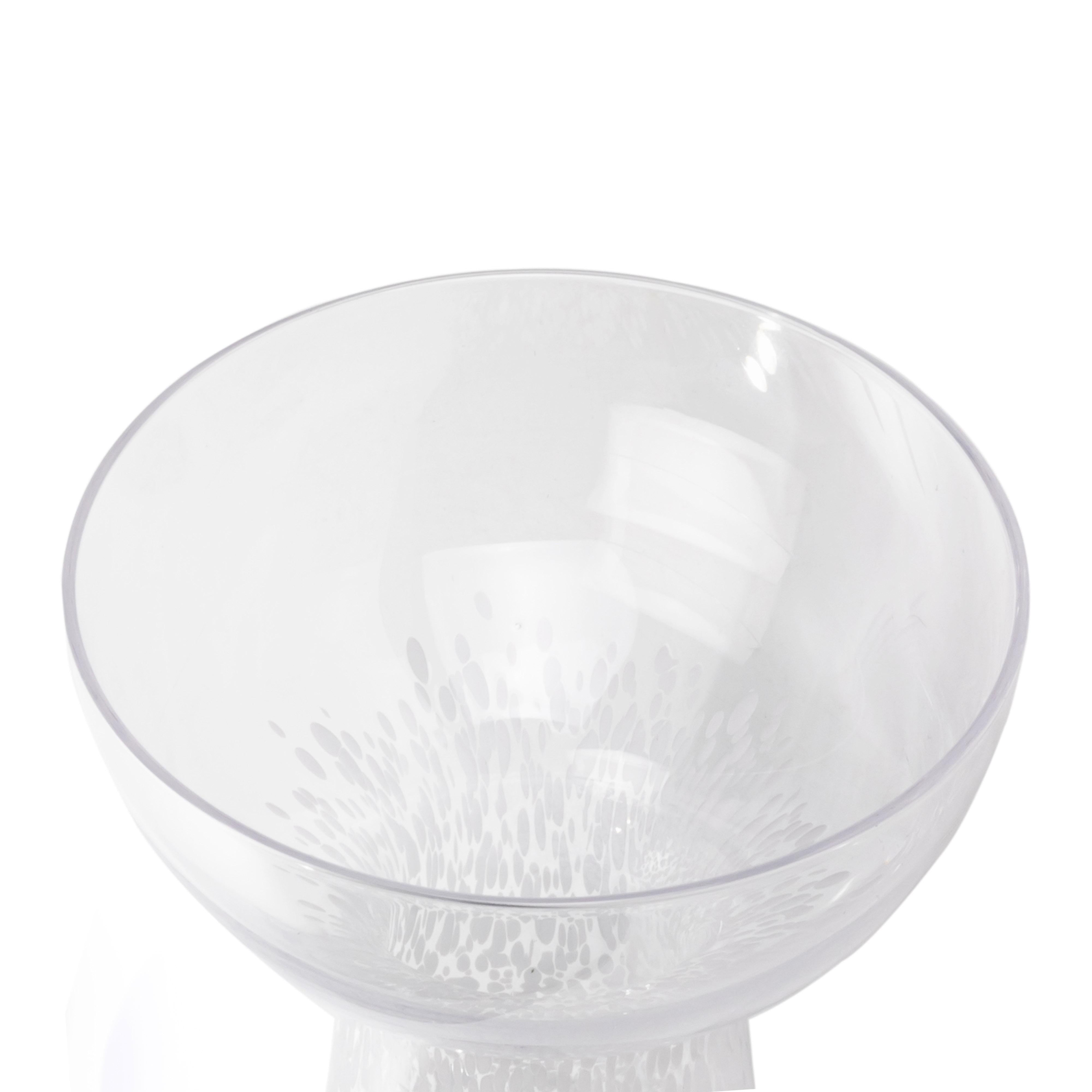 Dottie Clear White Dots Handblown Cocktail Glass - Set of 4