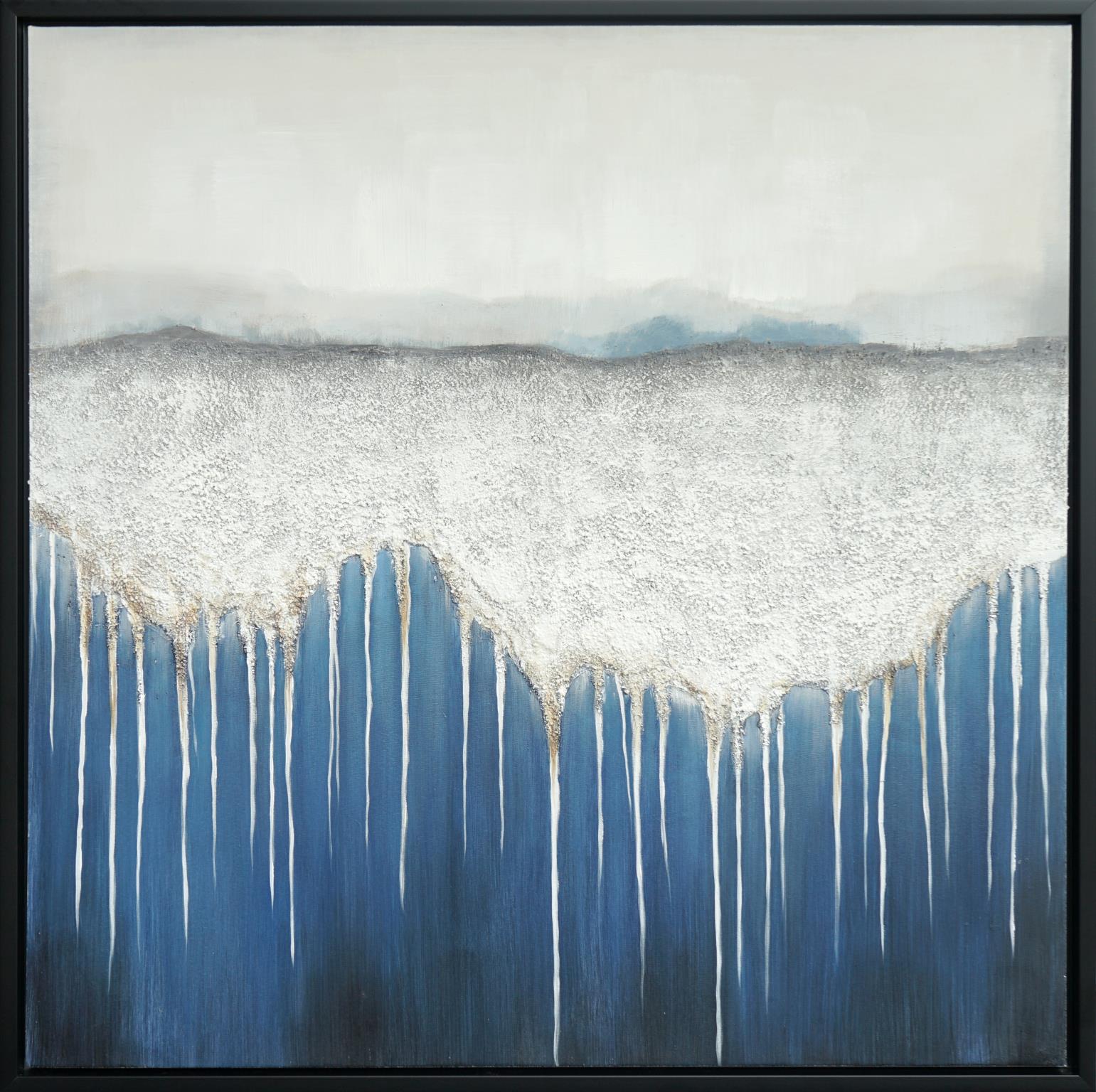 Hand Painted Textured Canvas W/ Foil In Frame Curated Canvas