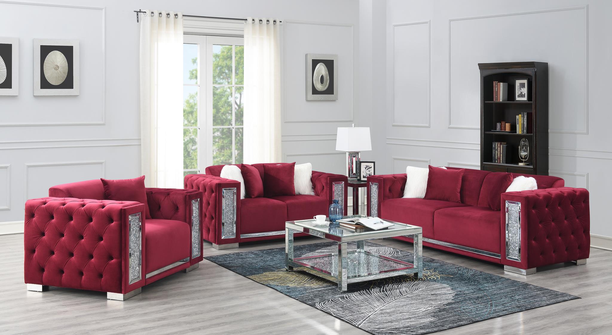 Lamar Burgundy Living Collection