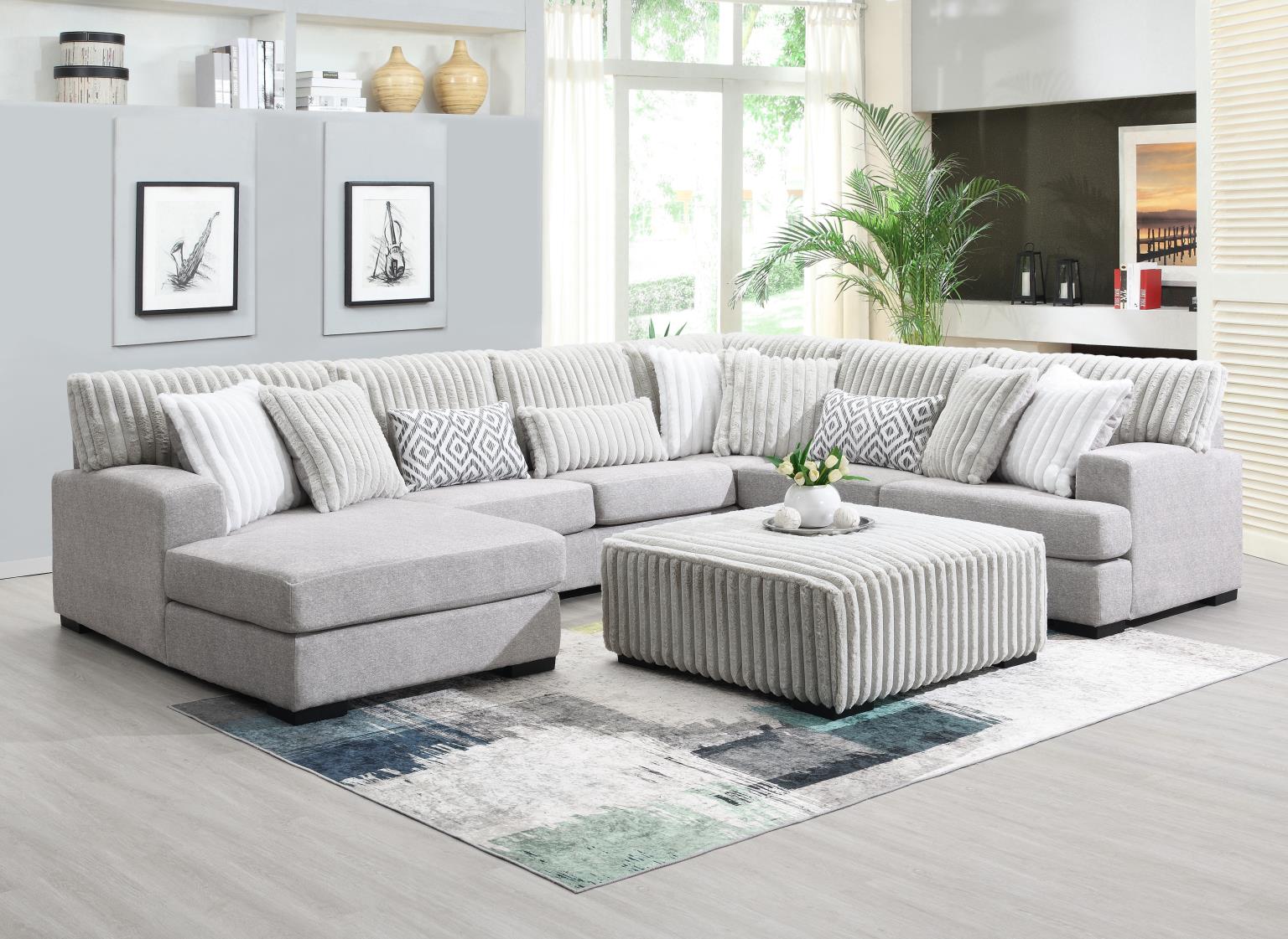 Doyline Light Gray 3 Pc Sectional