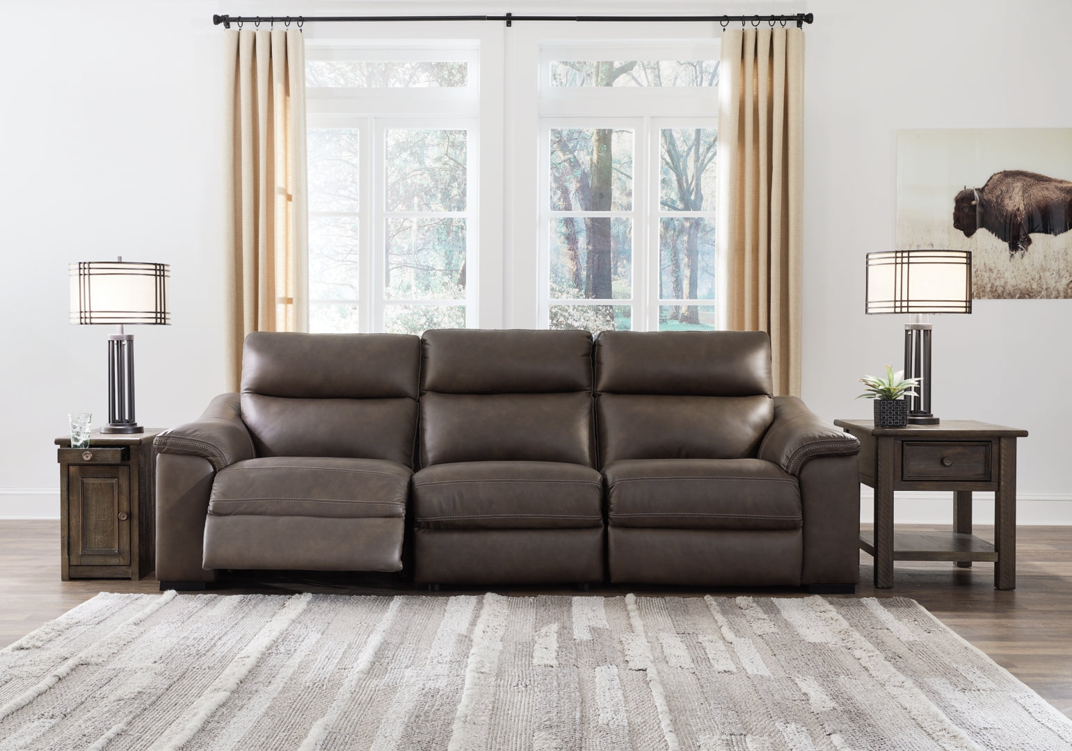 3-Piece Power Reclining Sectional Loveseat with Console