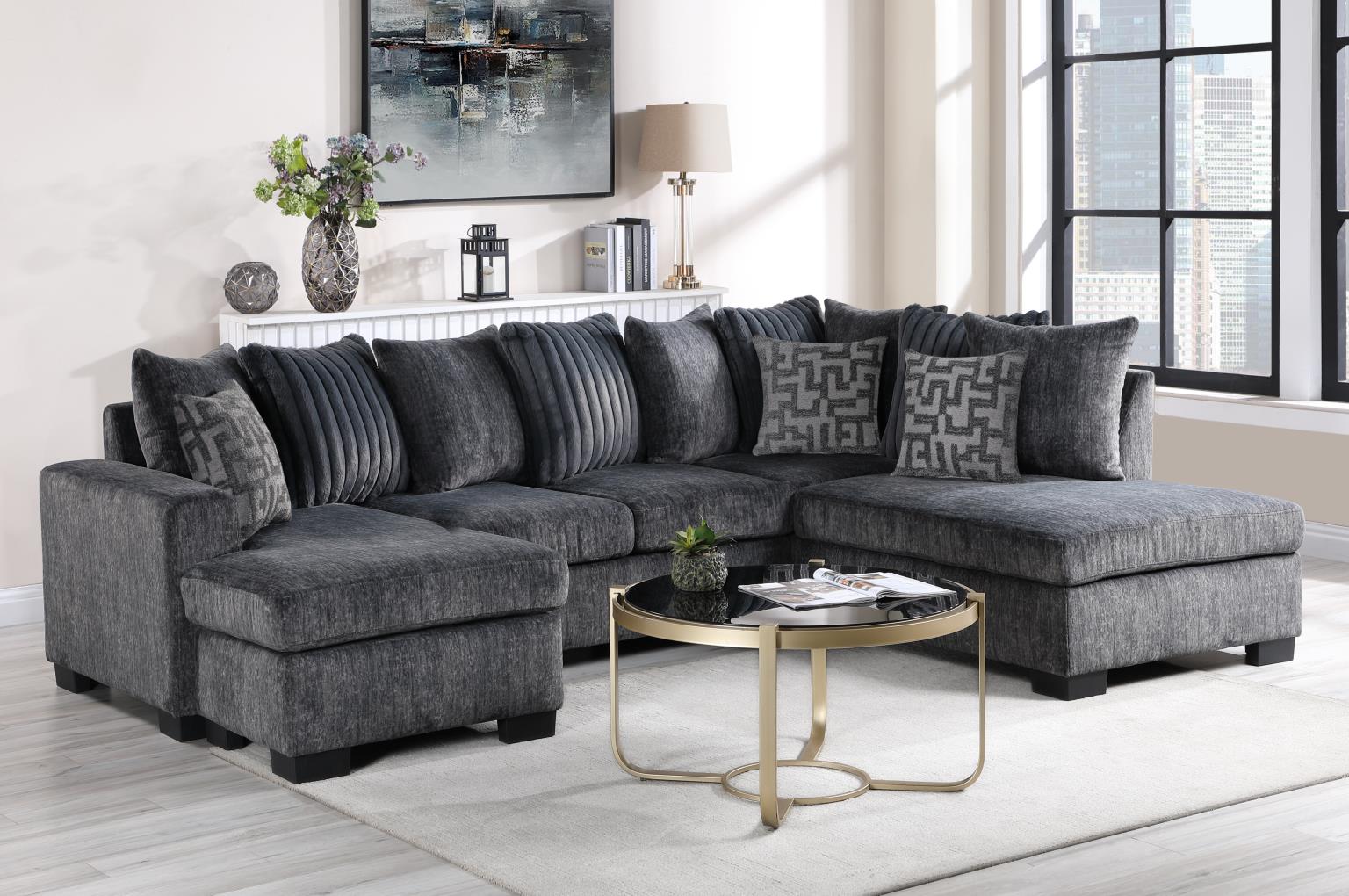 Prism Charcoal Living Room Collection
