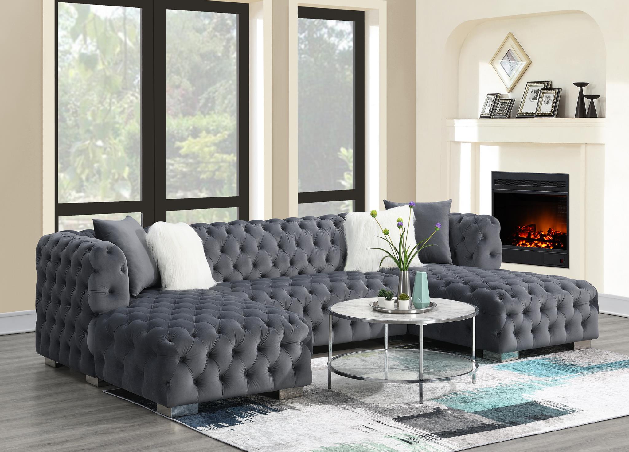 Carlin Dark Gray Living Room Collection