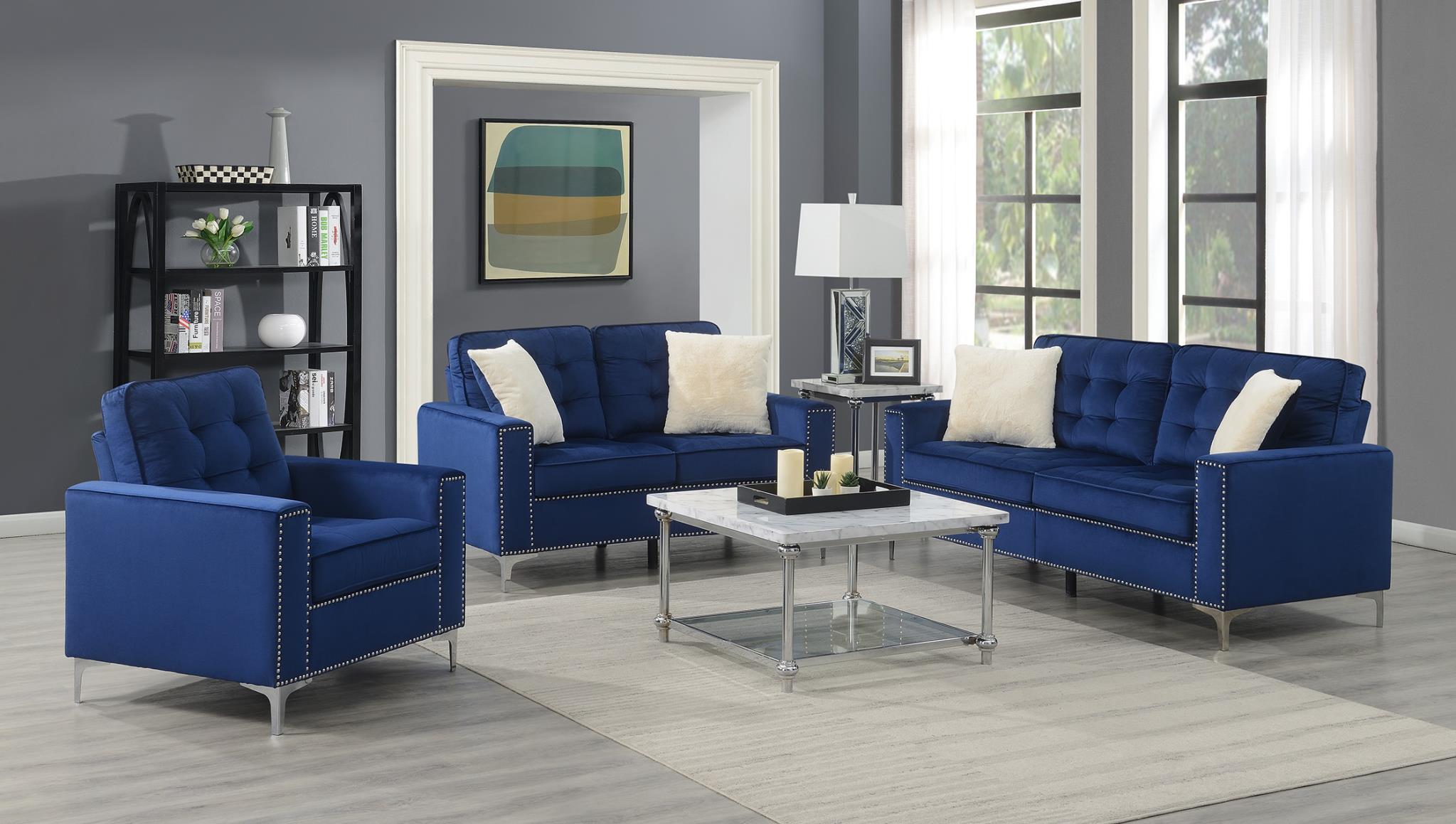 Farrah Blue Living Room Collection