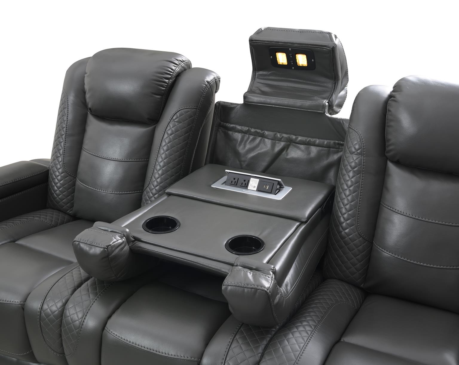 Hunnley Gray Power Reclining Living Collection