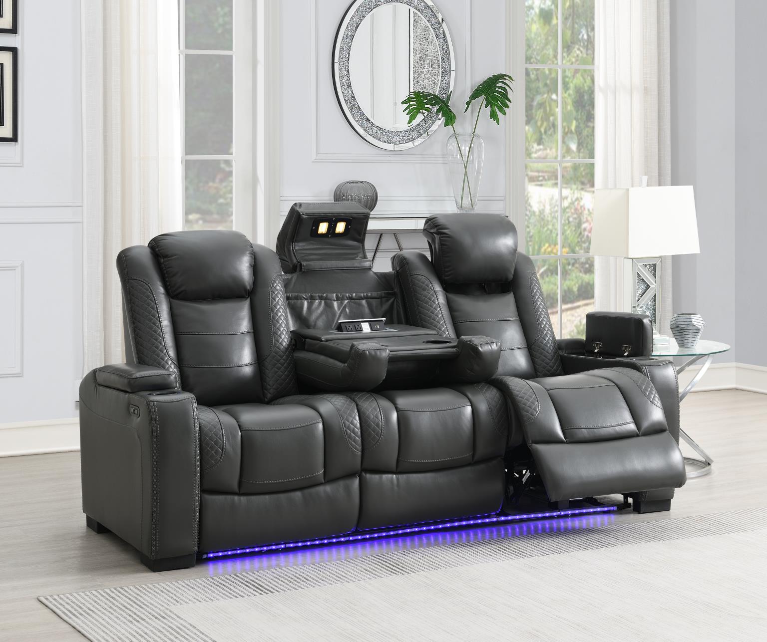 Hunnley Gray Power Reclining Living Collection
