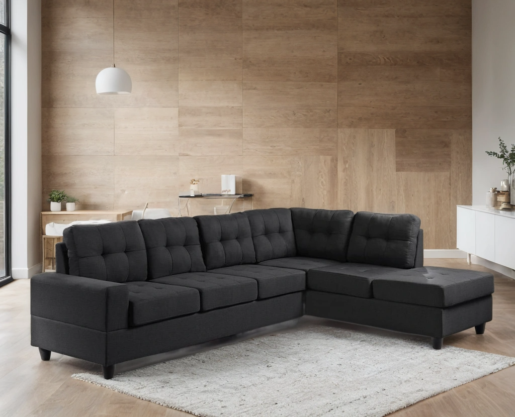 James Light Gray Reversible Sectional – FREE TV or Area Rug!